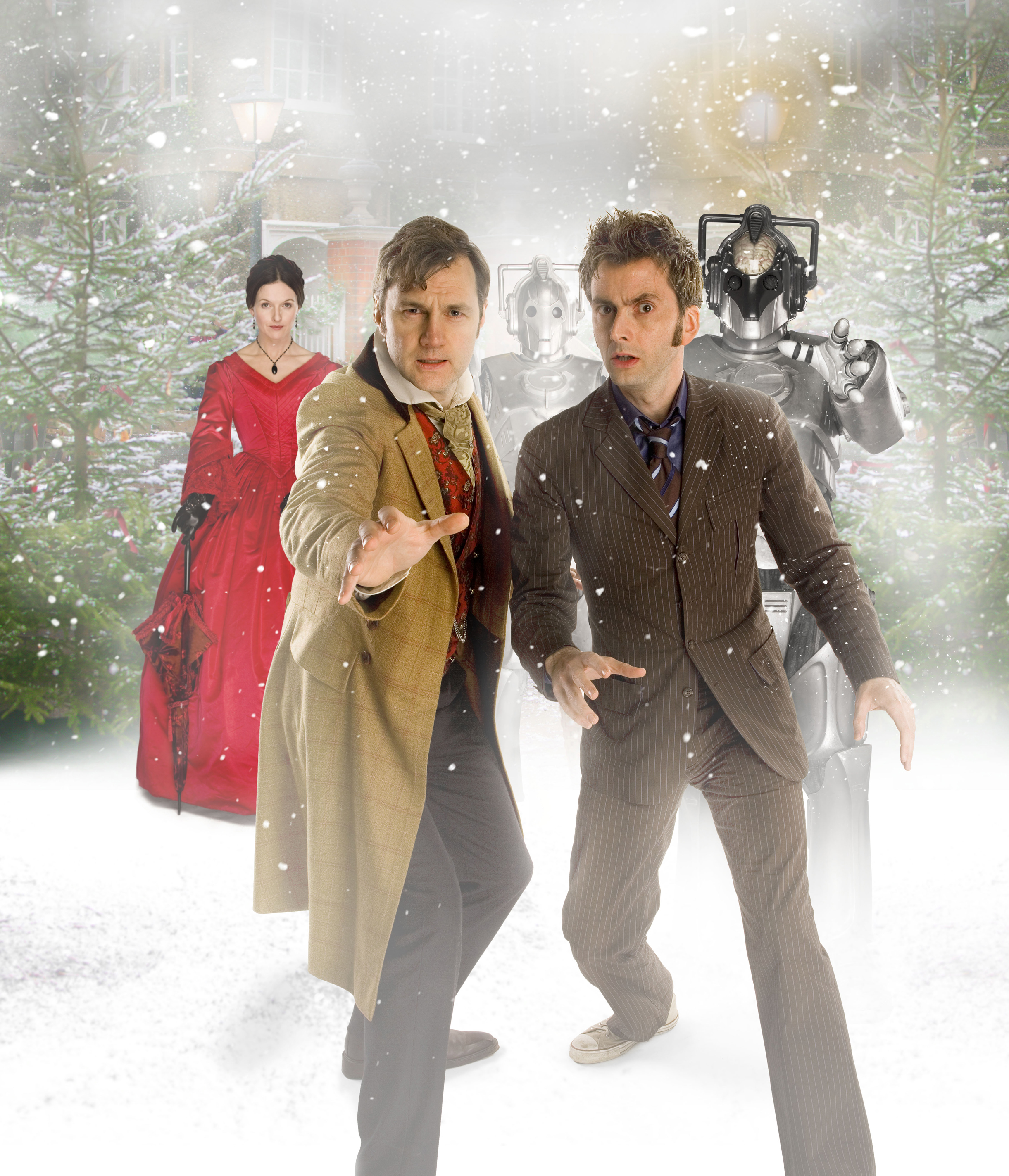 Dervla Kirwan, David Morrissey and David Tennant in Doctor Who (2005)
