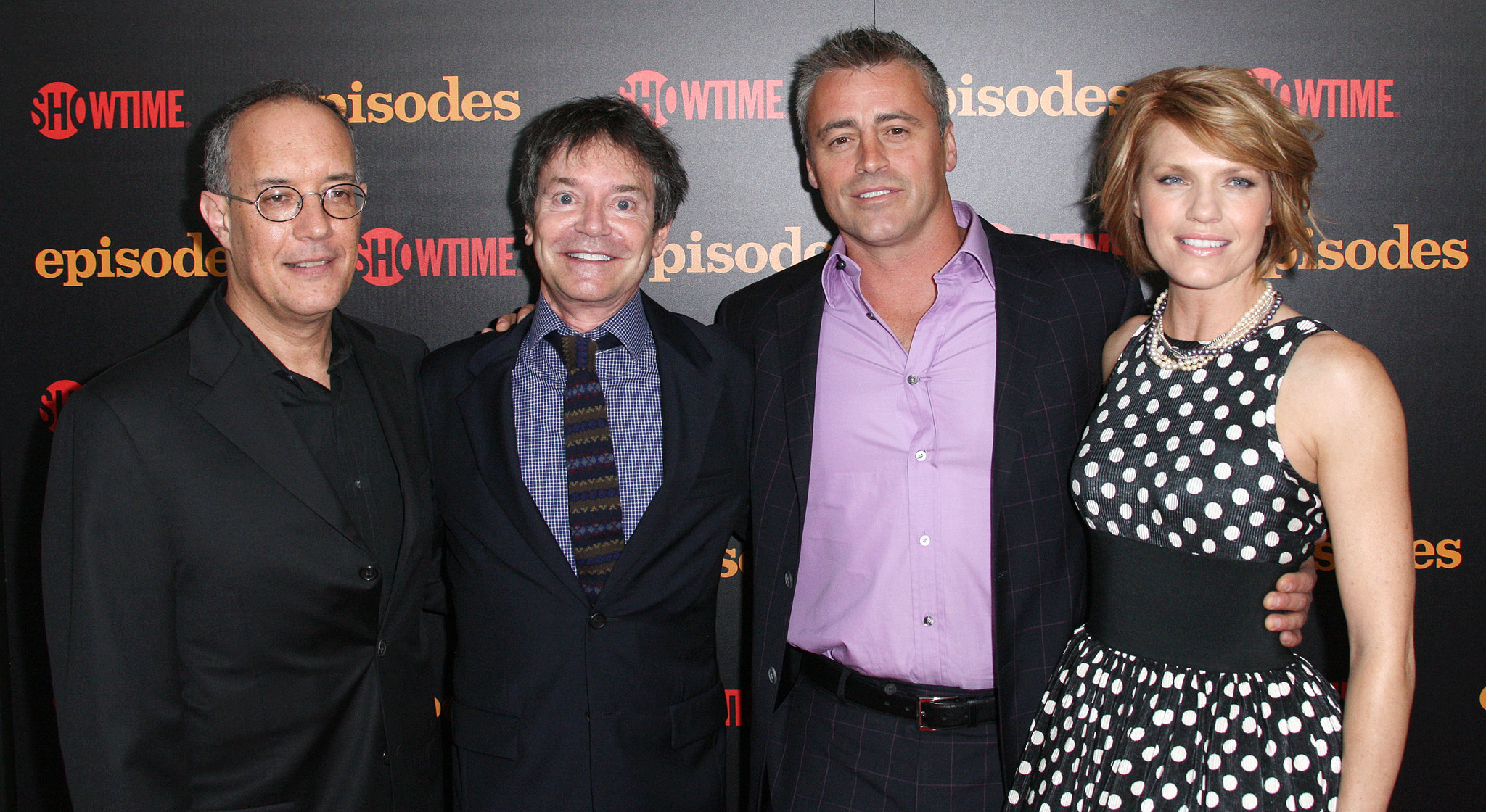 Matt LeBlanc, David Crane, Jeffrey Klarik and Kathleen Rose Perkins at event of Episodes (2011)