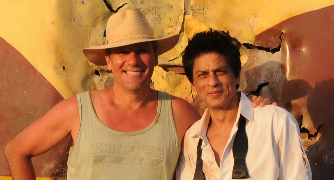 Jeff and Shah Rukh Khan on the set of Ra.One in Mumbai