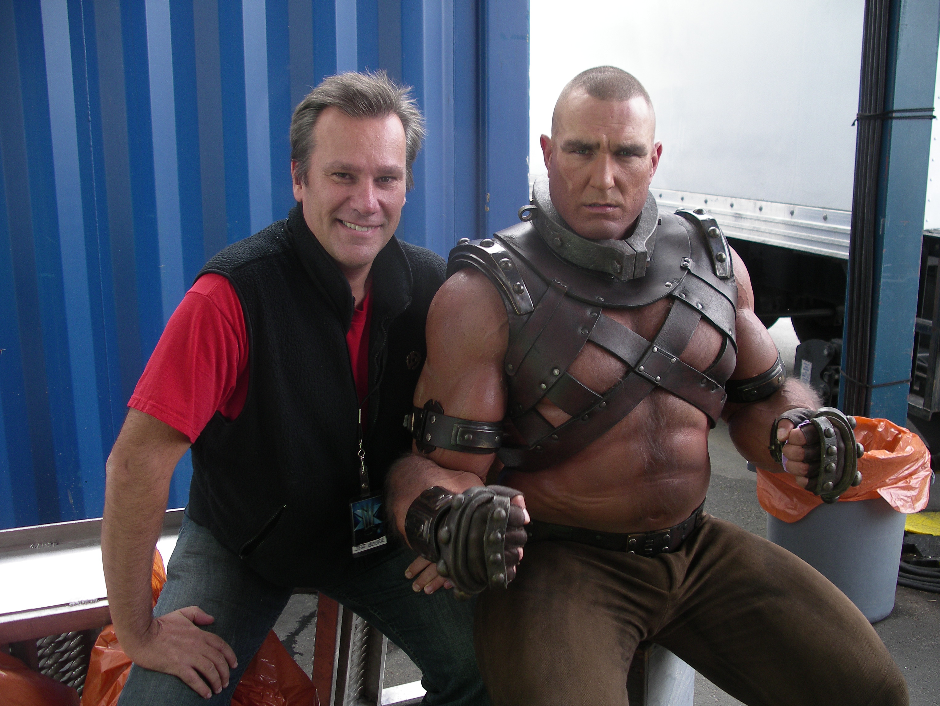 With Vinny Jones on the set of X-Men: The Last Stand