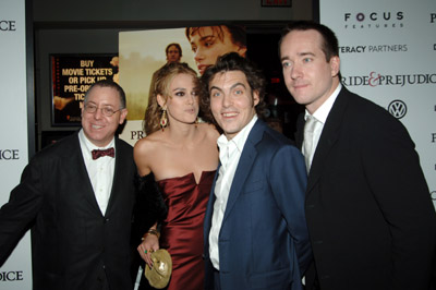 Keira Knightley, Matthew Macfadyen, James Schamus and Joe Wright at event of Pride & Prejudice (2005)