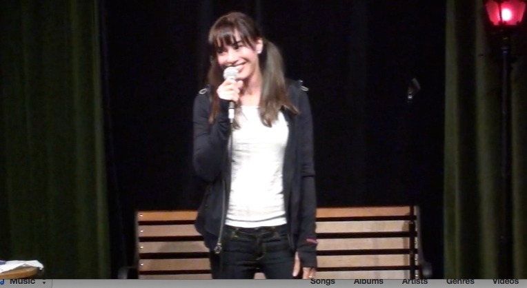 Sascha Knopf doing standup at Flapper's in Burbank in the Yoo-hoo room