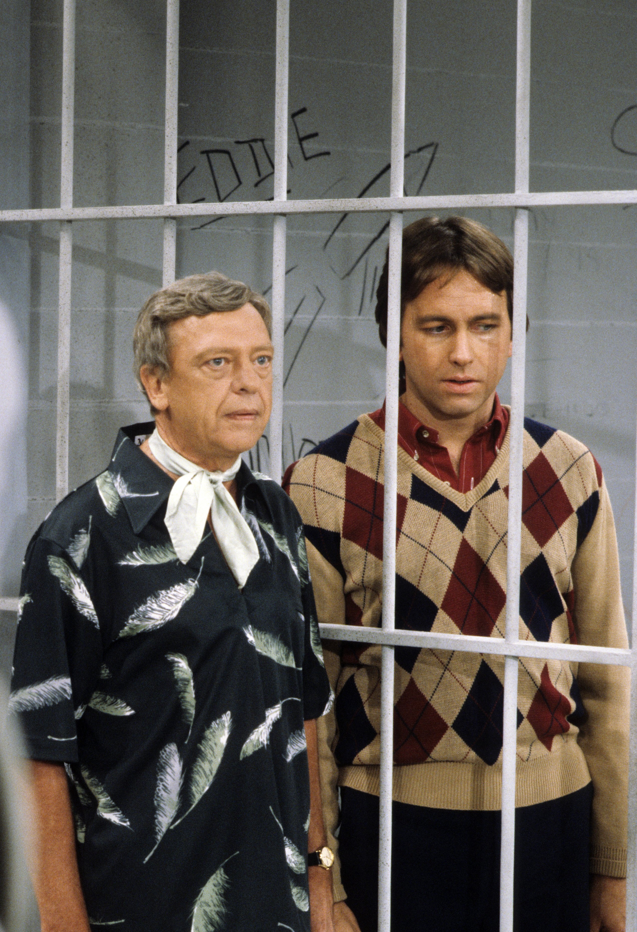 Still of John Ritter and Don Knotts in Three's Company (1977)