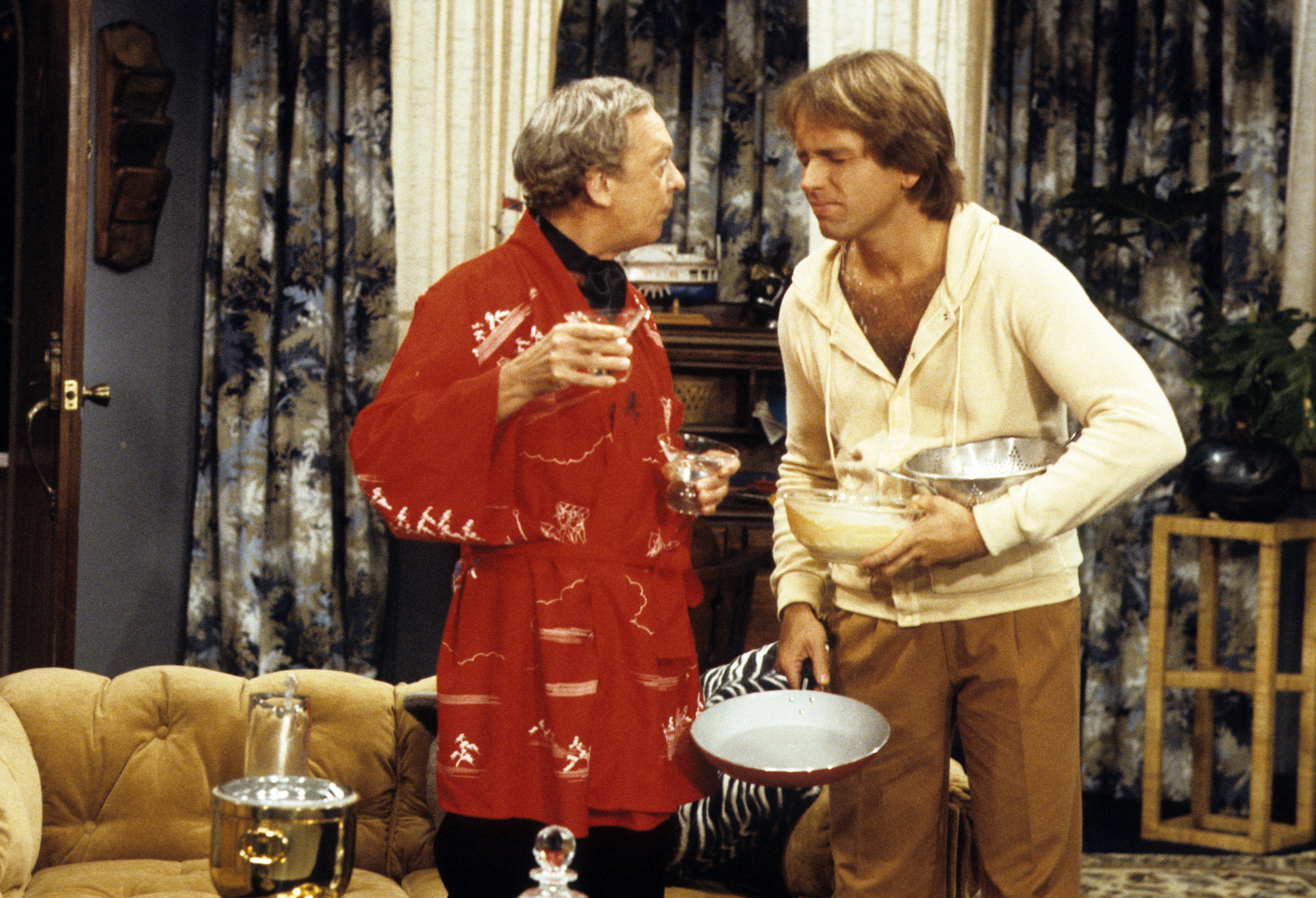 Still of John Ritter and Don Knotts in Three's Company (1977)