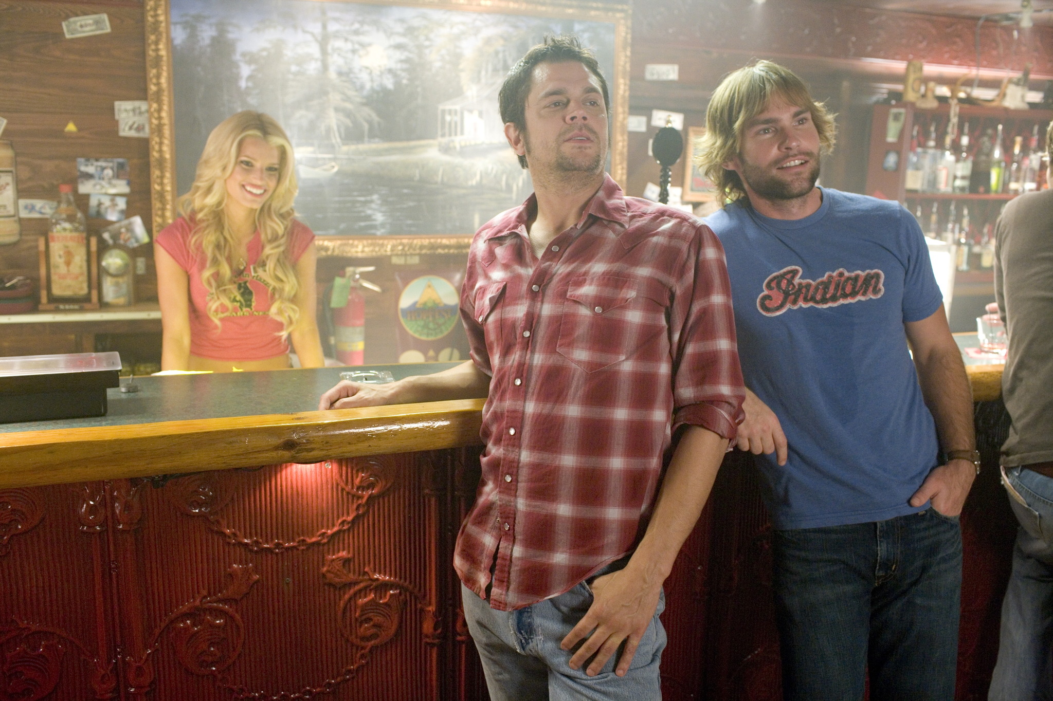 Still of Seann William Scott, Jessica Simpson and Johnny Knoxville in The Dukes of Hazzard (2005)