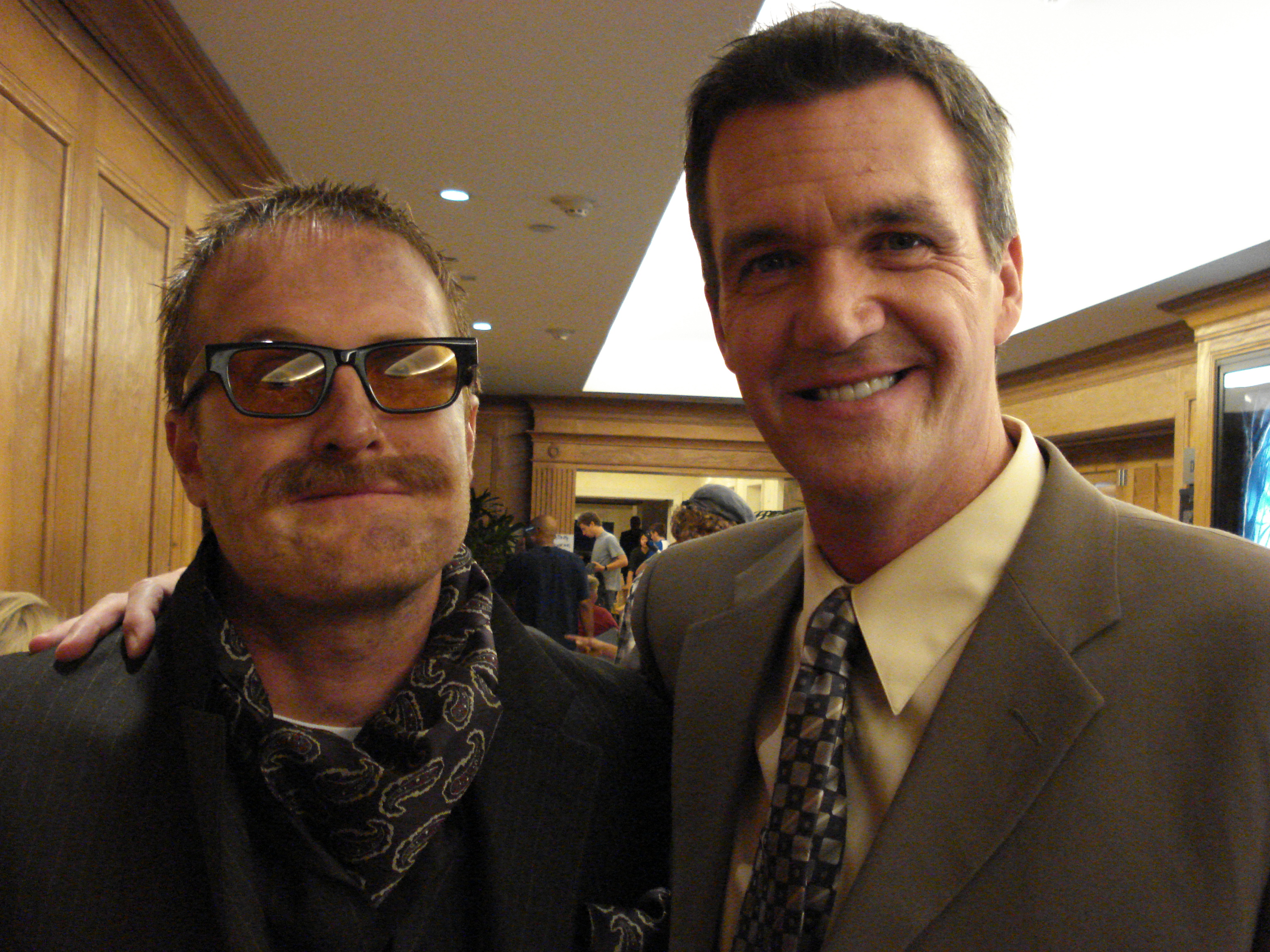 Matt Knudsen and Neil Flynn on the set of Re-Animated