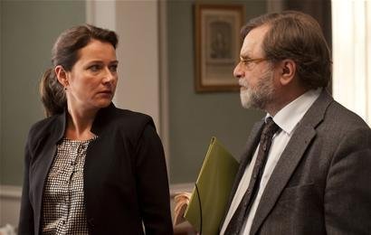 Still of Sidse Babett Knudsen and Lars Knutzon in Borgen (2010)