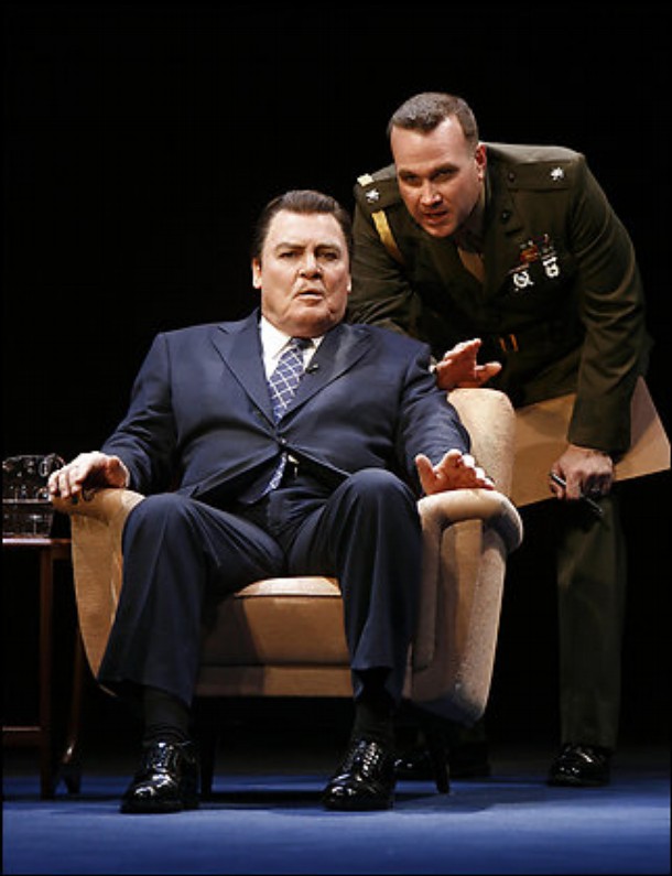Stacy Keach as Richard Nixon and Ted Koch as Jack Brennan in the national tour of 