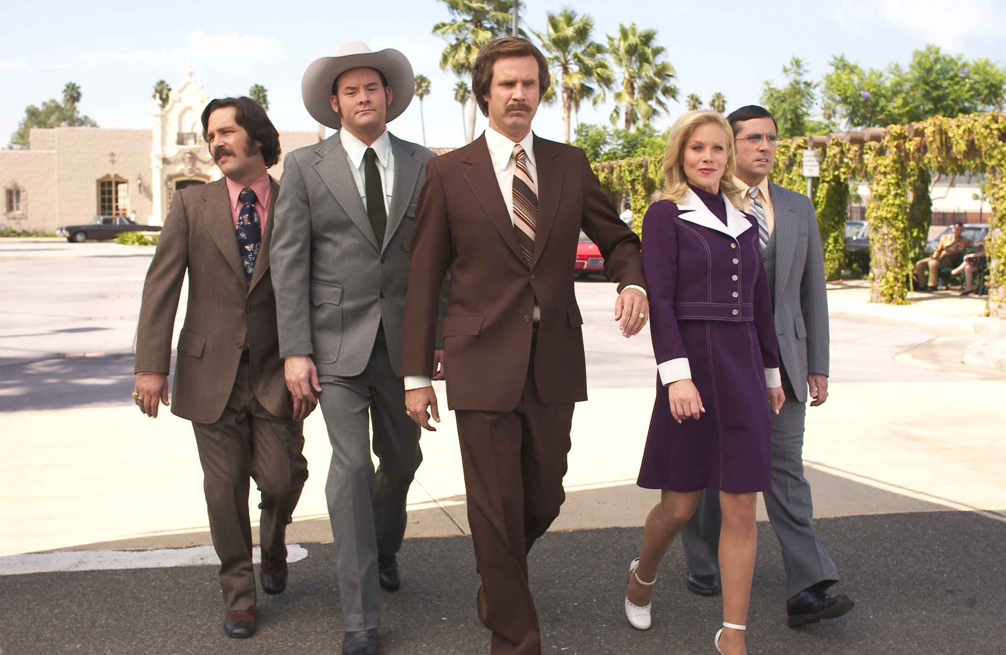 Still of Christina Applegate, Will Ferrell, Steve Carell, David Koechner and Paul Rudd in Ziniu vedejas: Rono Burgundzio legenda (2004)