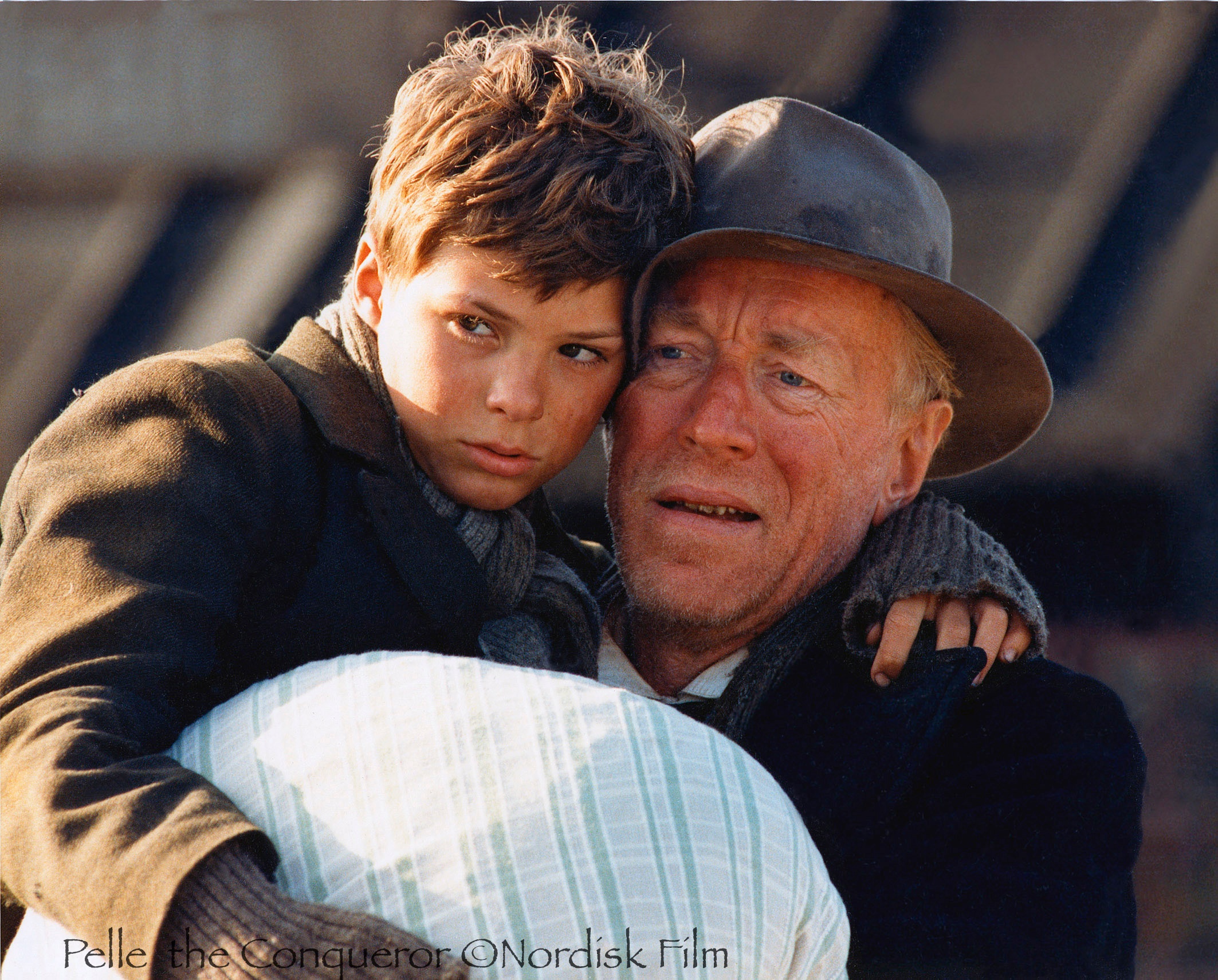 Pelle The Conqueror 1988. Directed by Bille August. Picture use for the poster. Pelle Hvenegard and Max von Sydow