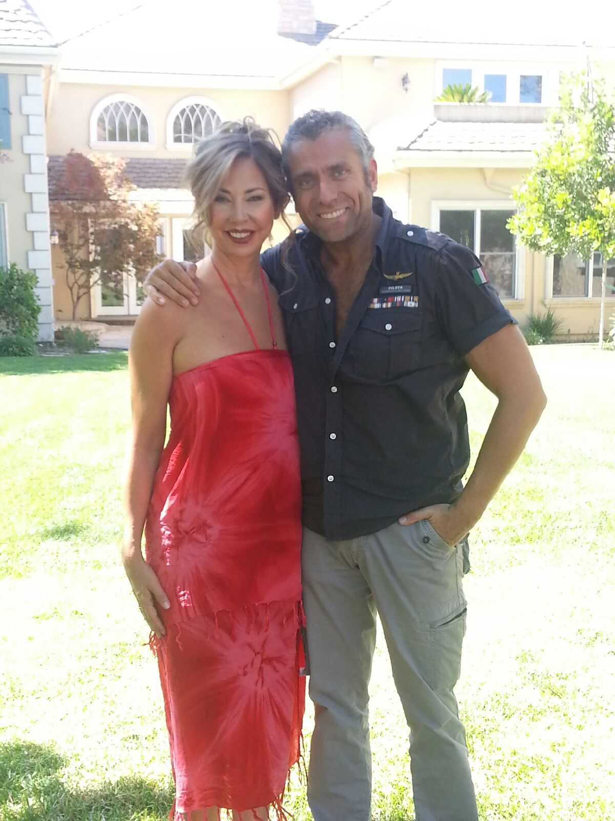 Kim Kopf as Sally Wright and director Max Leonida on the set of Bruna in Beverly Hills.