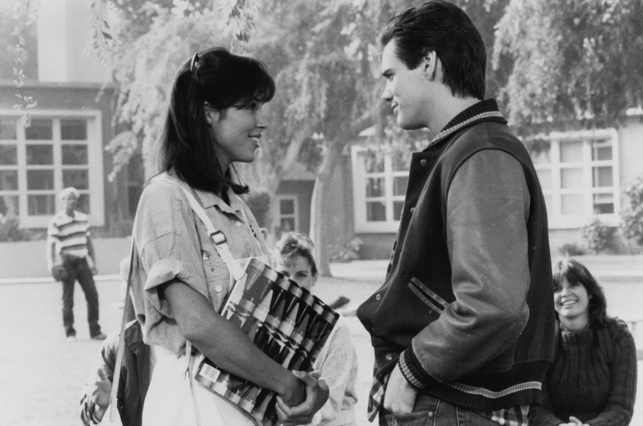 Still of Jim Carrey and Karen Kopins in Once Bitten (1985)