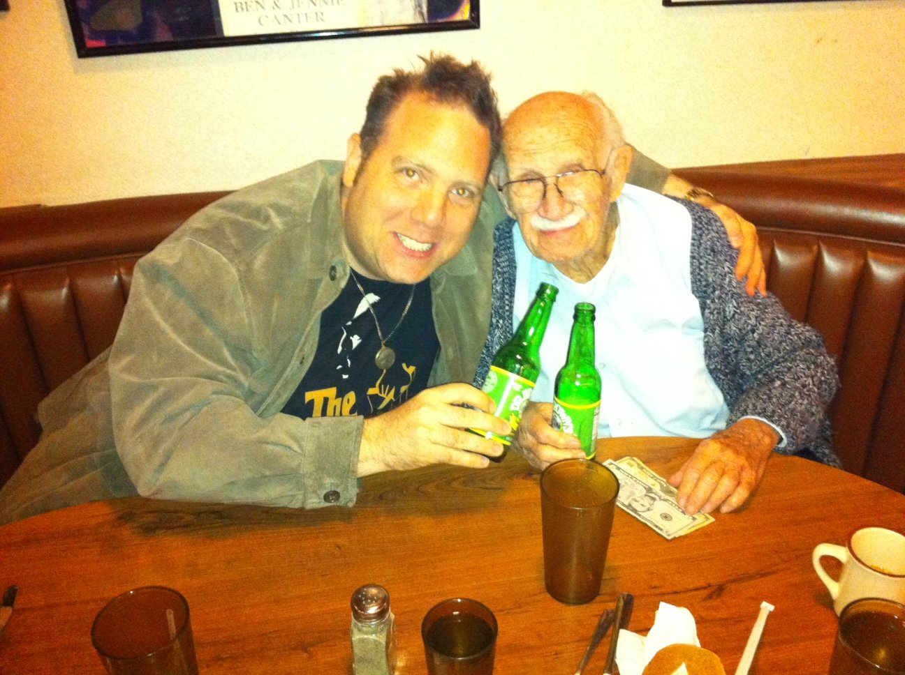 Downing a Dr. Browns Celery Soda at Canters with my buddy,actor Murray Gershenz from The Hangover.