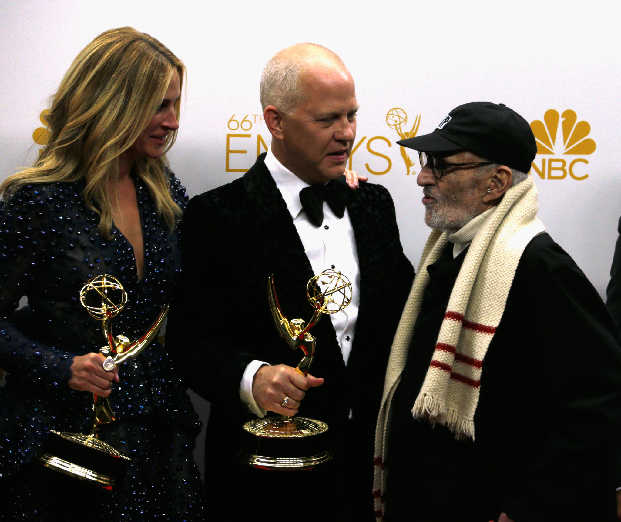 Julia Roberts, Larry Kramer and Ryan Murphy at event of The 66th Primetime Emmy Awards (2014)
