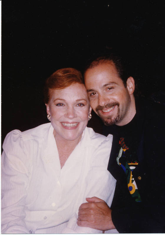 David Krane with Julie Andrews during his work as dance music composer for the Broadway production of VICTOR/VICTORIA.