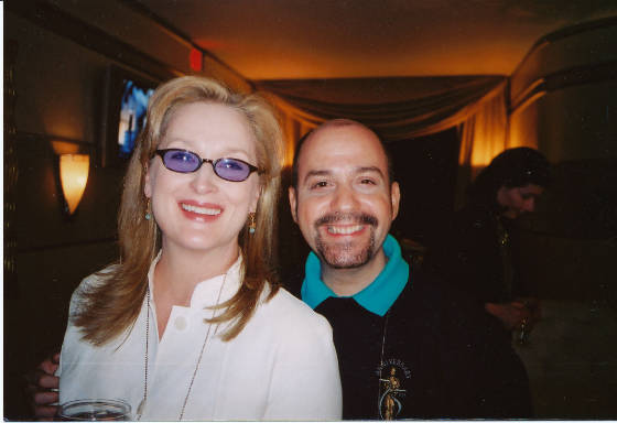 David Krane with Meryl Streep at the 2002 Oscars. Conducted her on Broadway in HAPPY END before she made her first film.