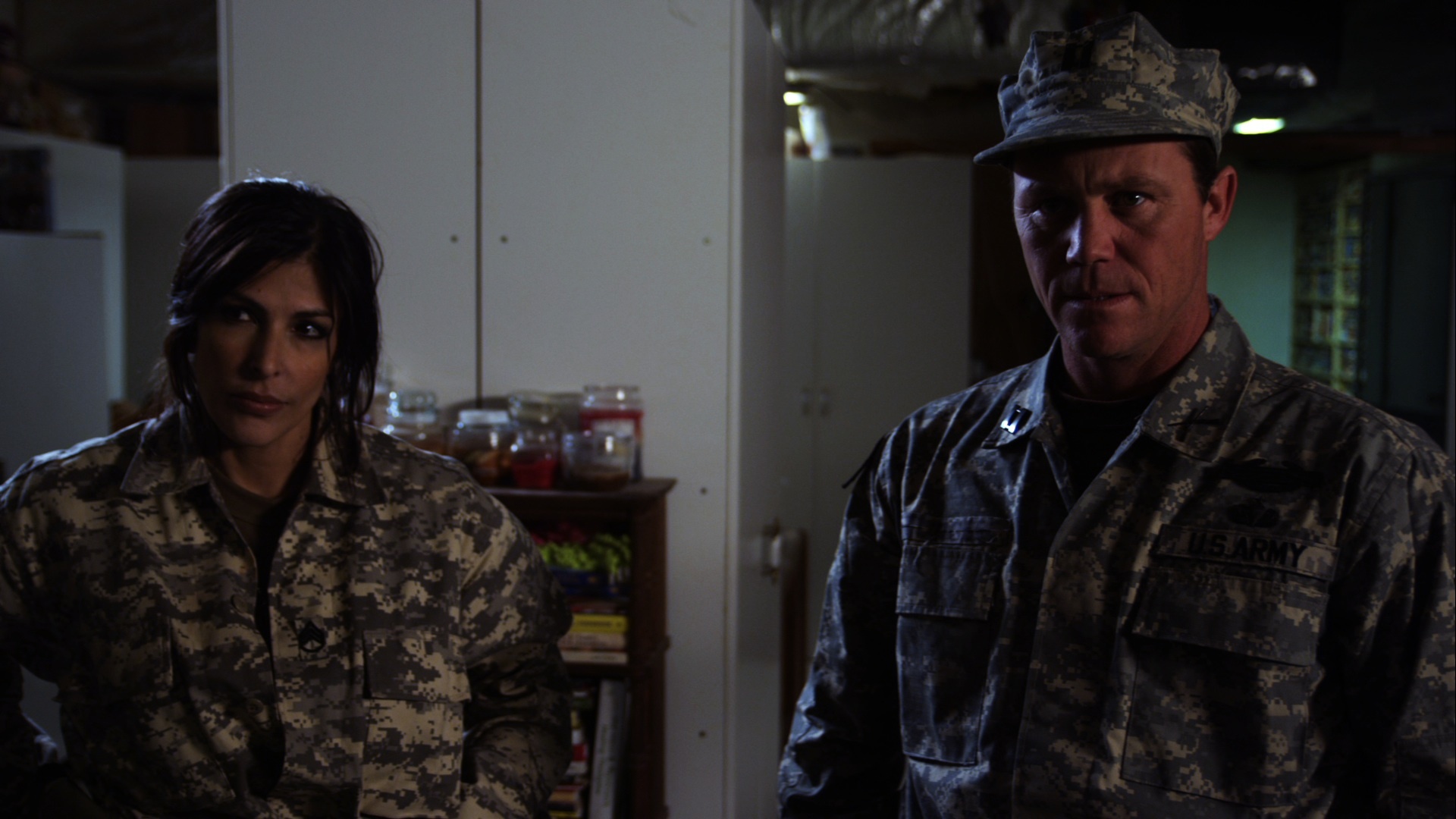 Still of Melissa Brasselle and Brian Krause in Camel Spiders (2011)
