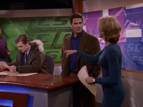 Still of Felicity Huffman, Peter Krause and Ted McGinley in Sports Night (1998)