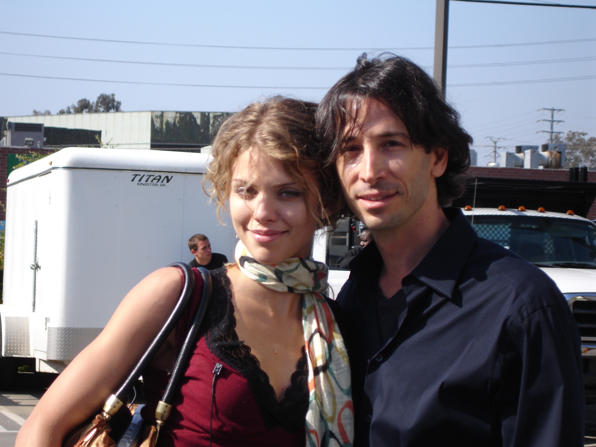AnnaLynne McCord and Ron Krauss on the set of Amexica
