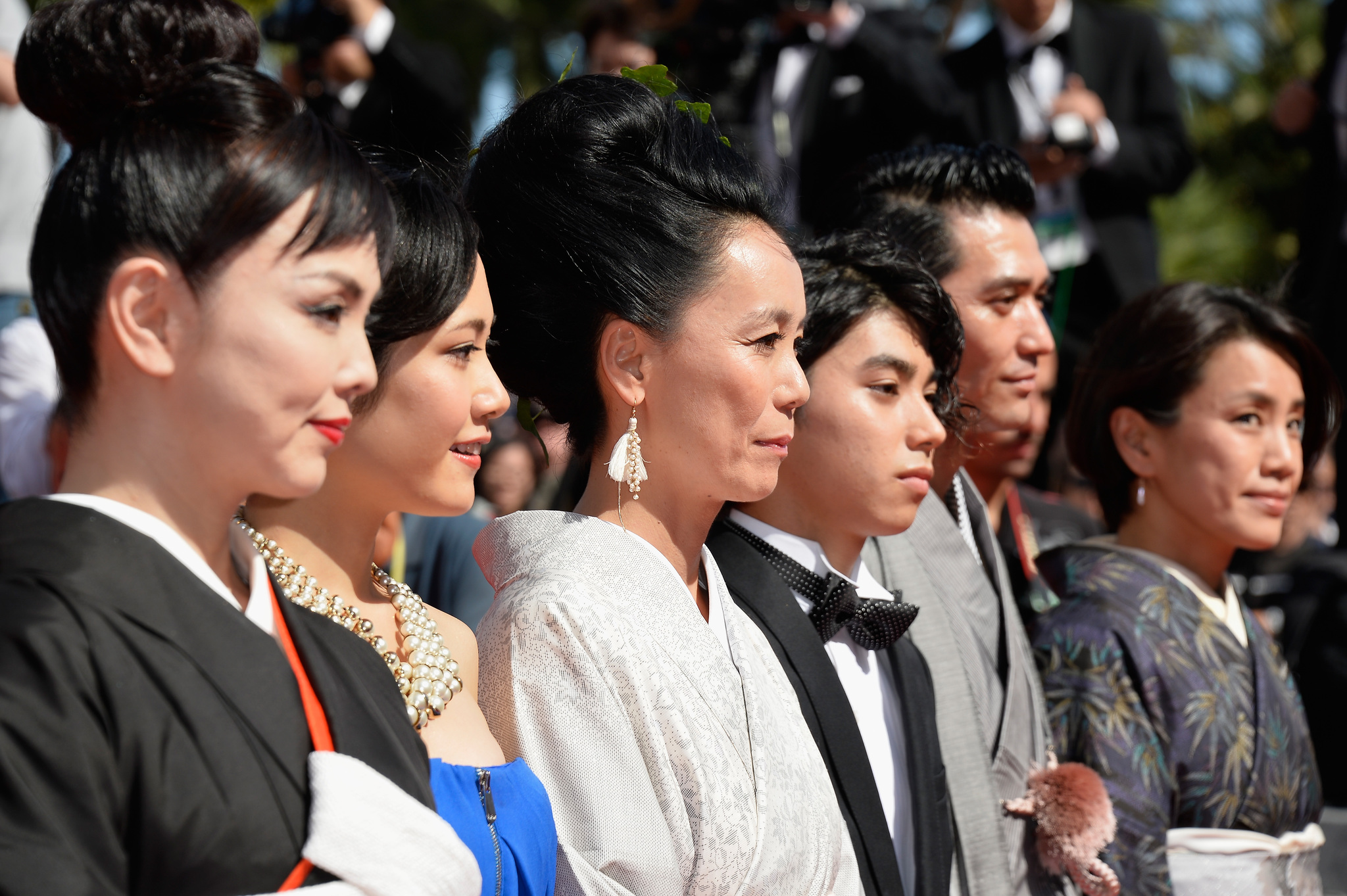 Naomi Kawase, Miyuki Matsuda, Jun Murakami, Makiko Watanabe, Jun Yoshinaga and Nijirô Murakami at event of Futatsume no mado (2014)