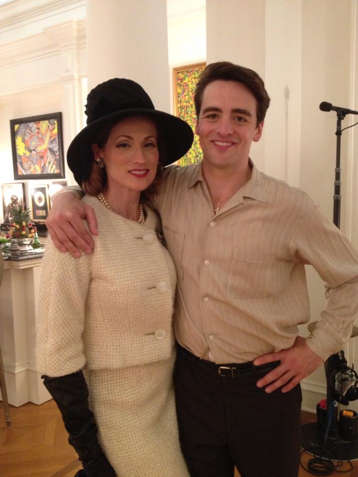 Nancy La Scala with Vincent Piazza on the set of JERSEY BOYS