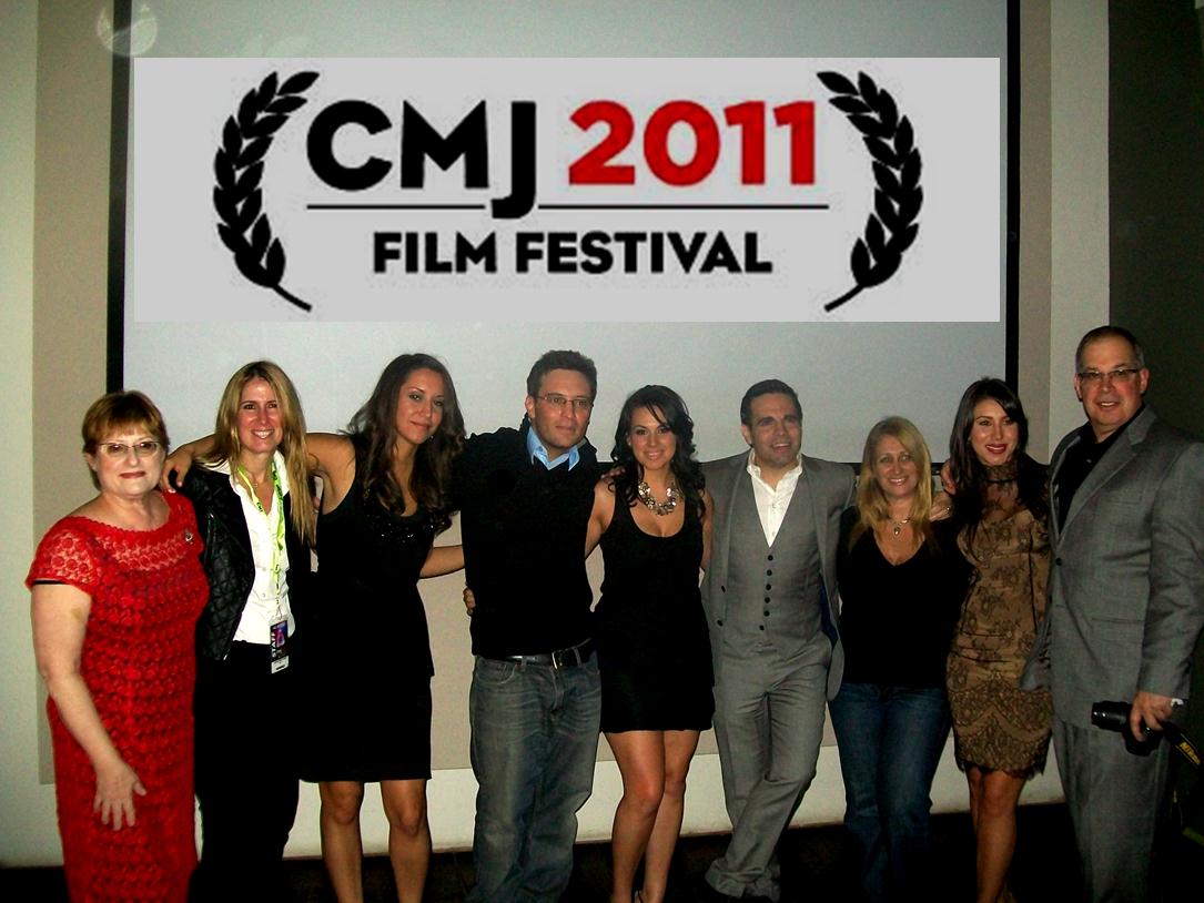 Writer/Director Tommy J. La Sorsa (center)flanked by castmembers, incuding Mario Cantone at the Film Festival premiere of CIRCUS MAXIMUS.