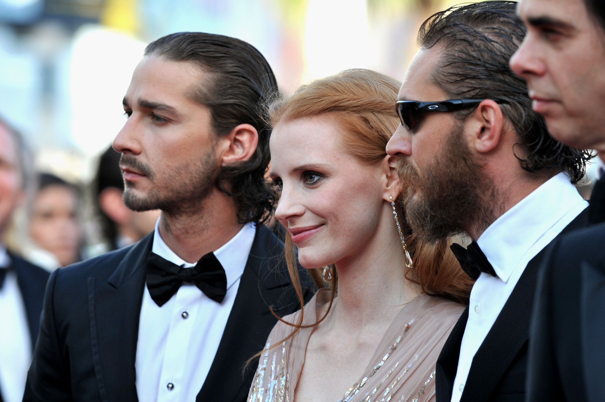 Nick Cave, Tom Hardy, Shia LaBeouf and Jessica Chastain at event of Virs istatymo (2012)