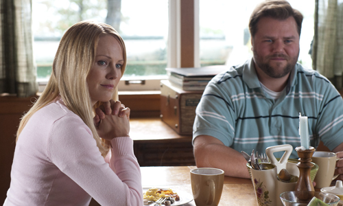 Still of Malin Akerman and Tyler Labine in Cottage Country (2013)