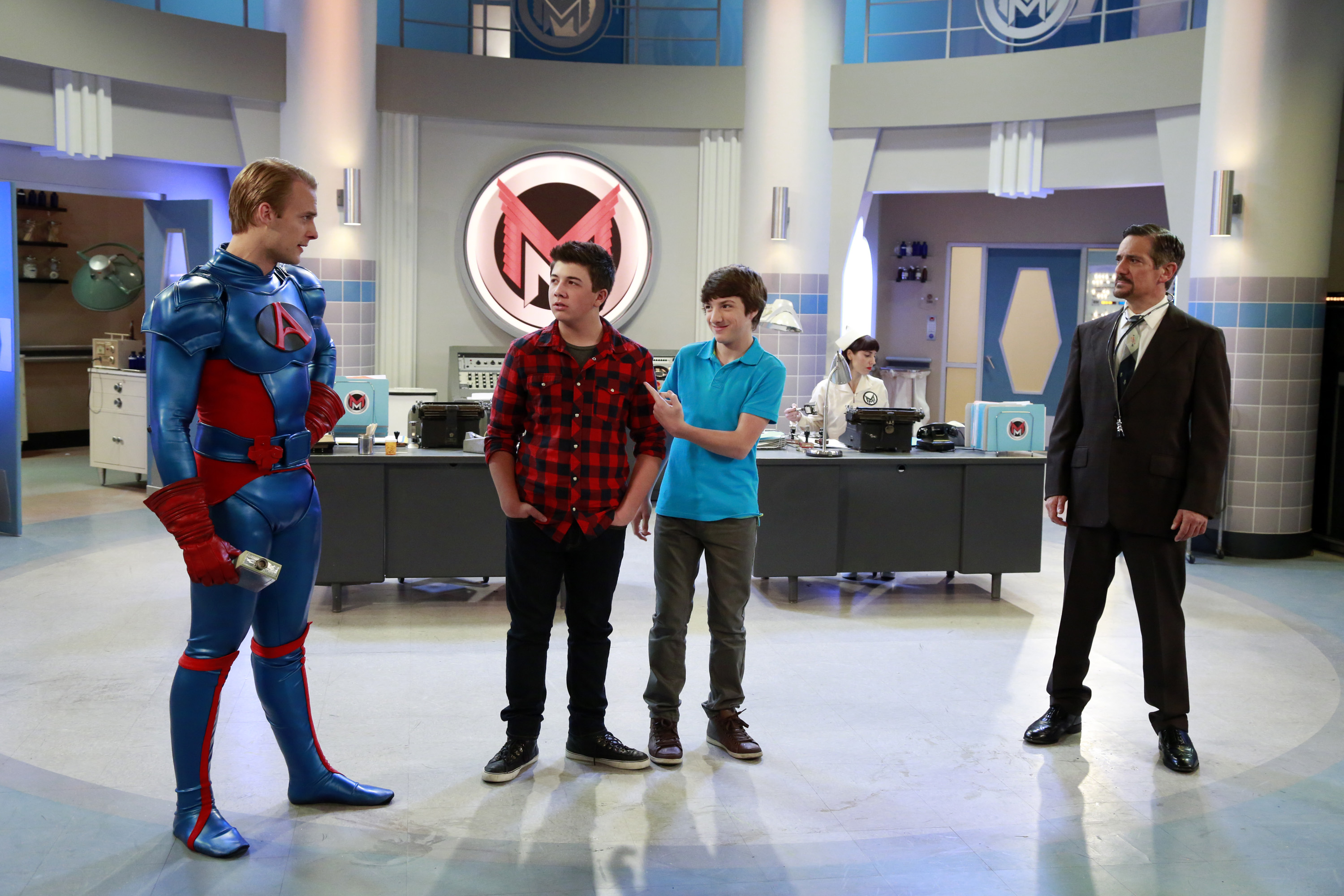 Still of Carlos Lacamara, Bradley Steven Perry, Bradley Dodds and Jake Short in Mighty Med (2013)