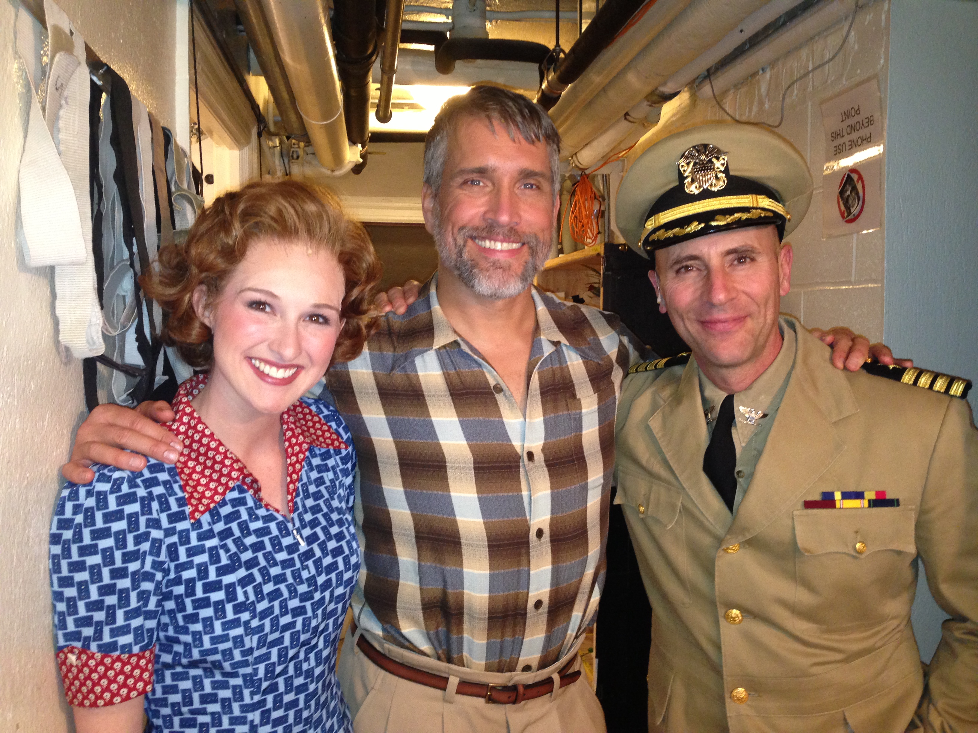 Erin Mackey, Mike McGowan, & Jordan Lage backstage at Paper Mill Playhouse's revival of SOUTH PACIFIC (2014).