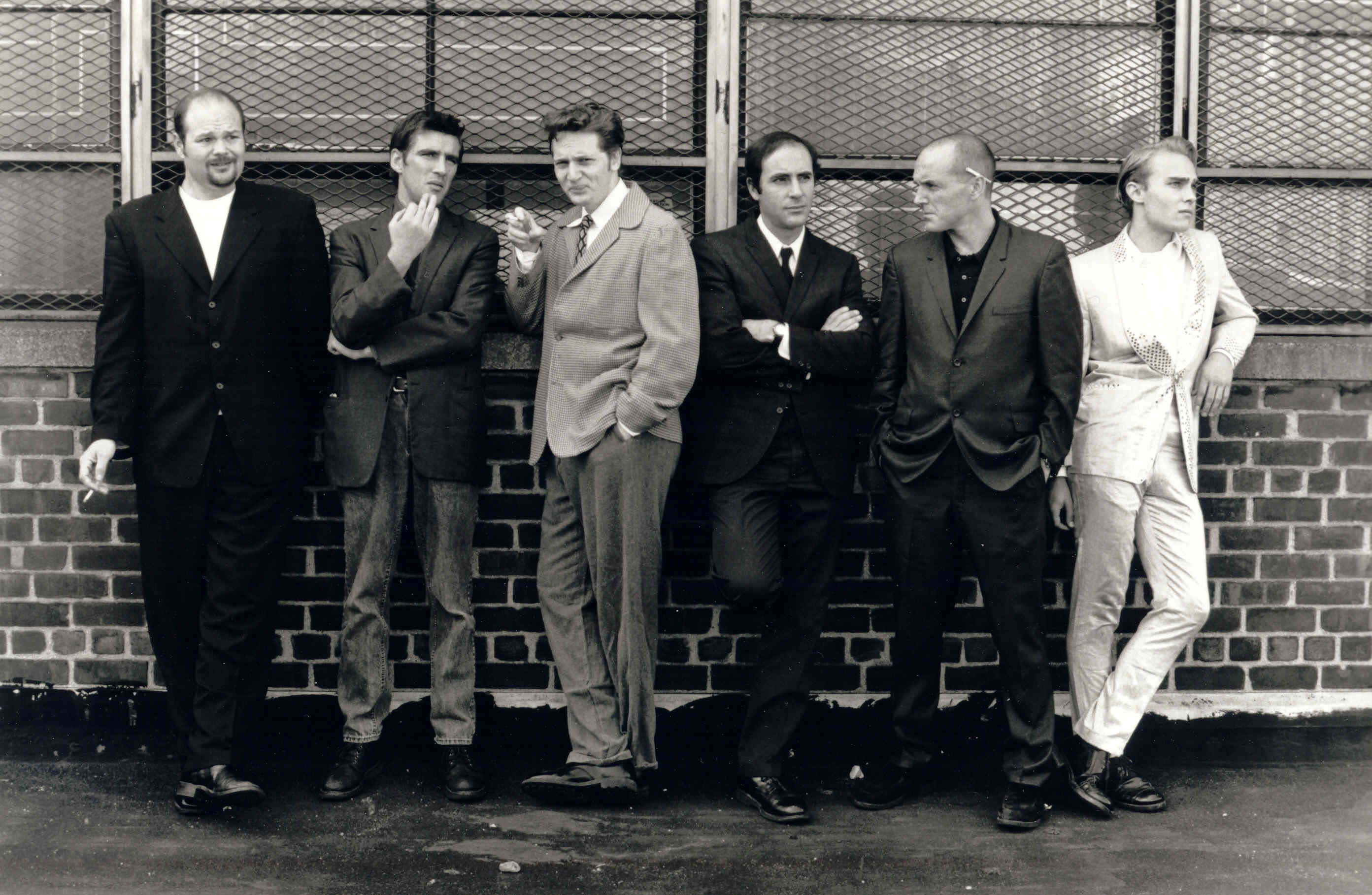 Cast of Jez Butterworth's MOJO featuring Chris Bauer, Clark Gregg, & Jordan Lage, Atlantic Theater Company, NYC (1999).