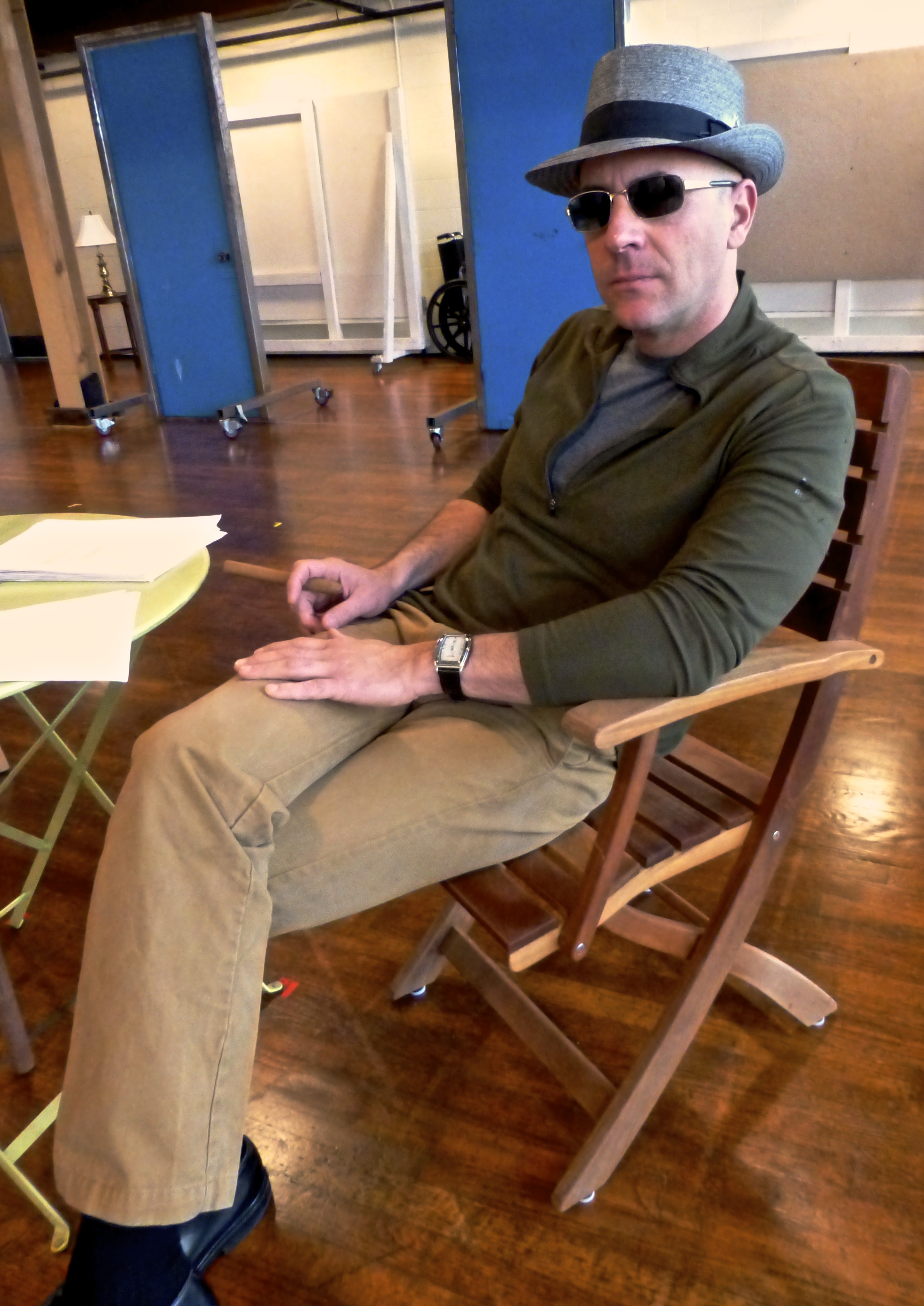 Jordan Lage as Sam Giancana in rehearsal for William Mastrosimone's RIDE THE TIGER (Long Wharf Theater, 2013). CT Critics Circle Award nomination, Best Featured Actor.