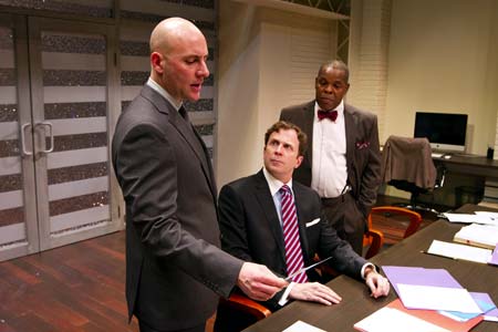 Jordan Lage, John Preston, & Ray Anthony Thomas in David Mamet's RACE at the Philadelphia Theater Co. (2011).