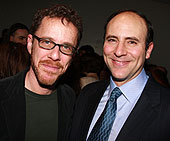 Playwright Ethan Coen & Jordan Lage on opening night of Coen's ALMOST AN EVENING, Atlantic Theater Company, 2008.
