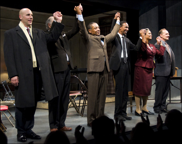 Jordan Lage, Bob Dishy, Giancarlo Esposito, Ron Cephas Jones, Tonya Pinkins, & Zach Grenier in STOREFRONT CHURCH, written & directed by John Patrick Shanley (Atlantic Theater Co., 2012).