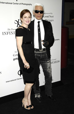 Julianne Moore and Karl Lagerfeld