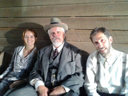 Brian Lally, Tim Blake Nelson and Ahna O'Reilly on the set of 