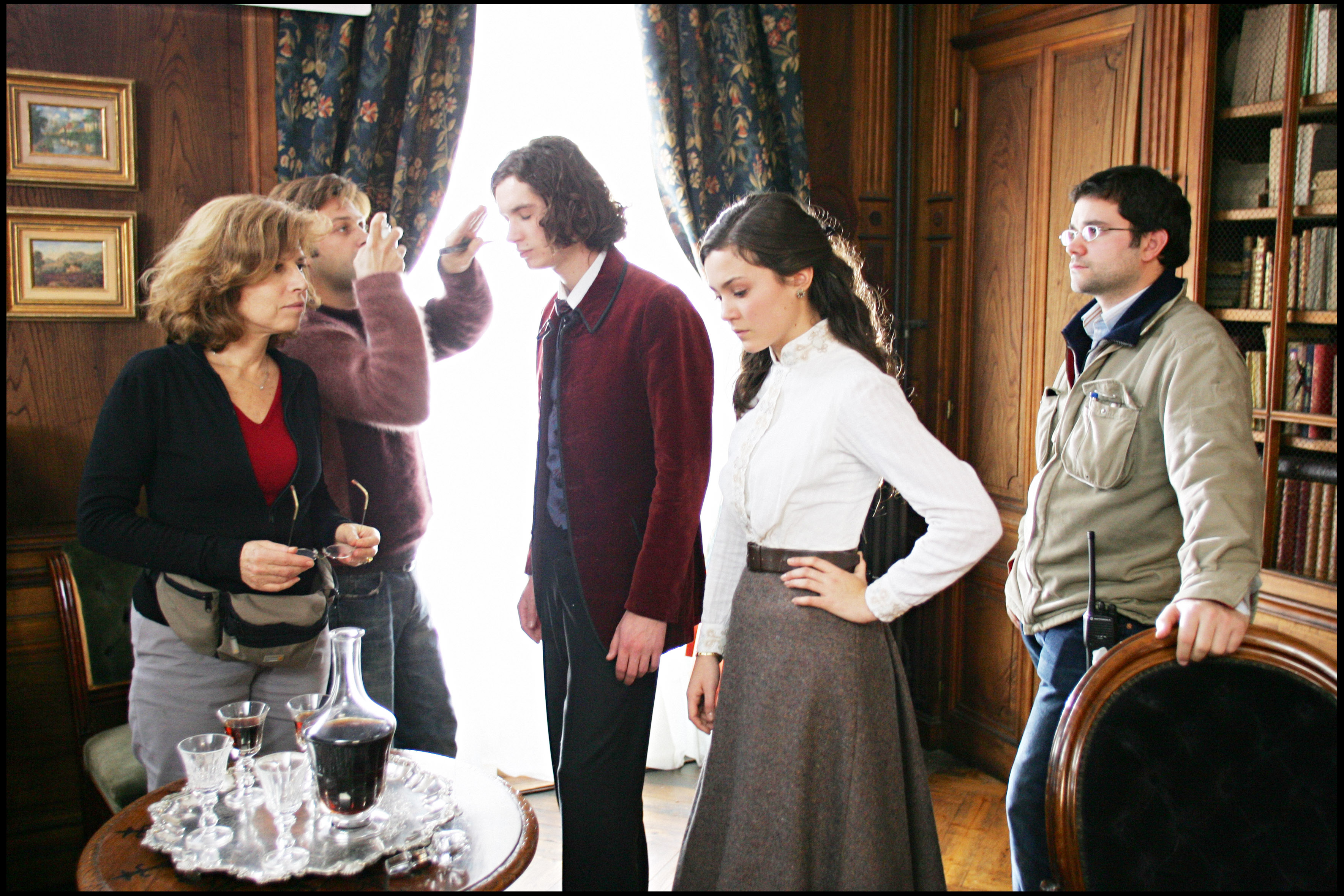 Juliette Lamboley on the set of Mademoiselle Gigi (2006) with director Caroline Huppert