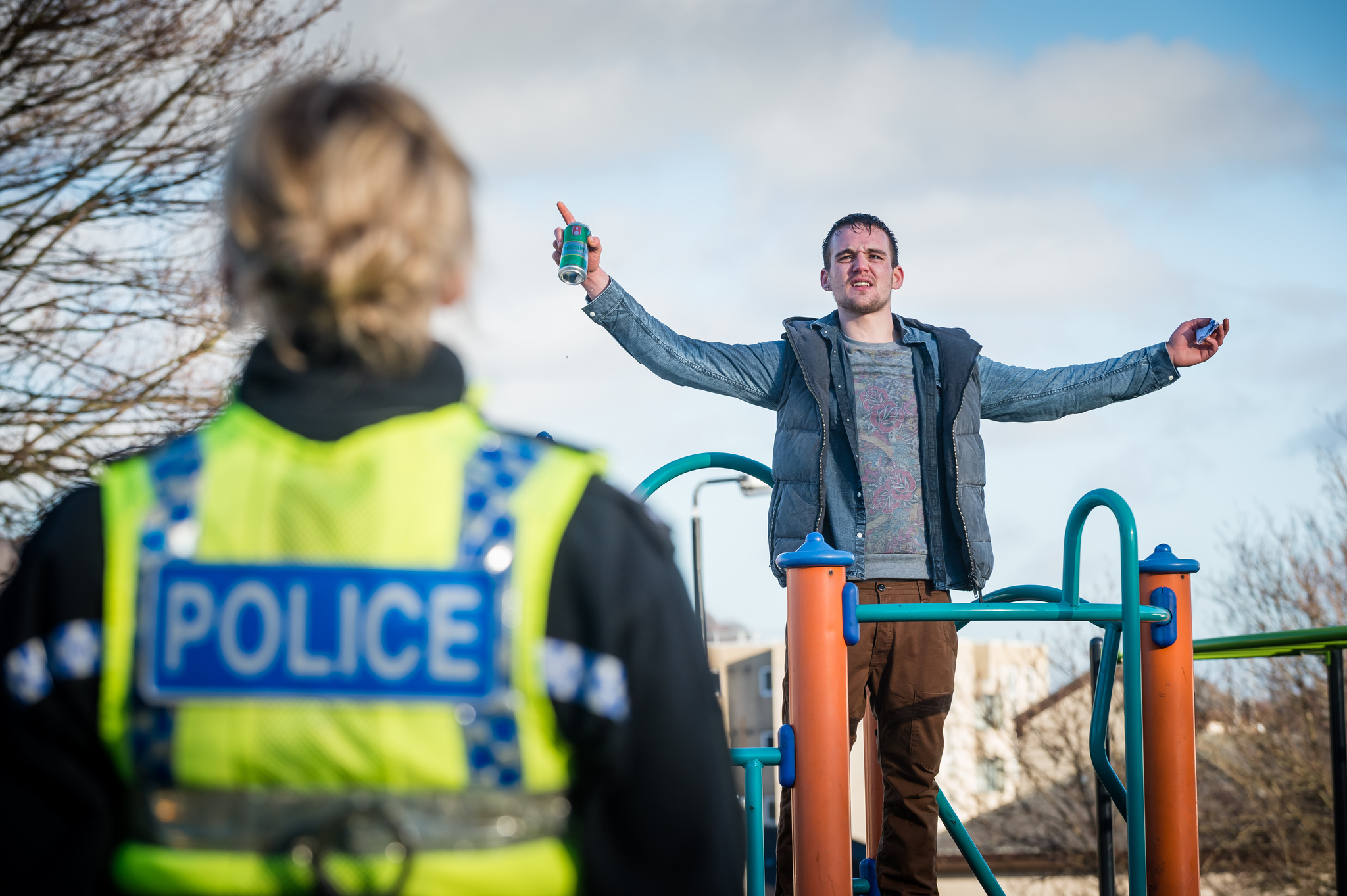 Still of Liam James and Sarah Lancashire in Happy Valley (2014)