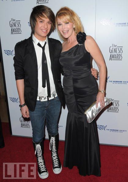Audrey and 16 year old son, Daniel, at Genesis Awards 2010