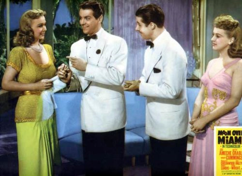 Don Ameche, Betty Grable, Robert Cummings and Carole Landis in Moon Over Miami (1941)