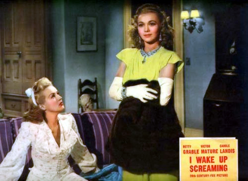 Betty Grable and Carole Landis in I Wake Up Screaming (1941)