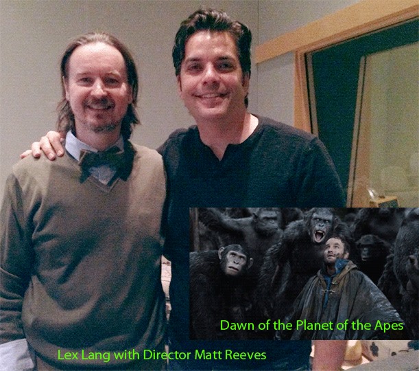 Lex Lang with Matt Reeves, Director Dawn of the Planet of the Apes. Lex was one of the primary primate voice actors hired for the film.