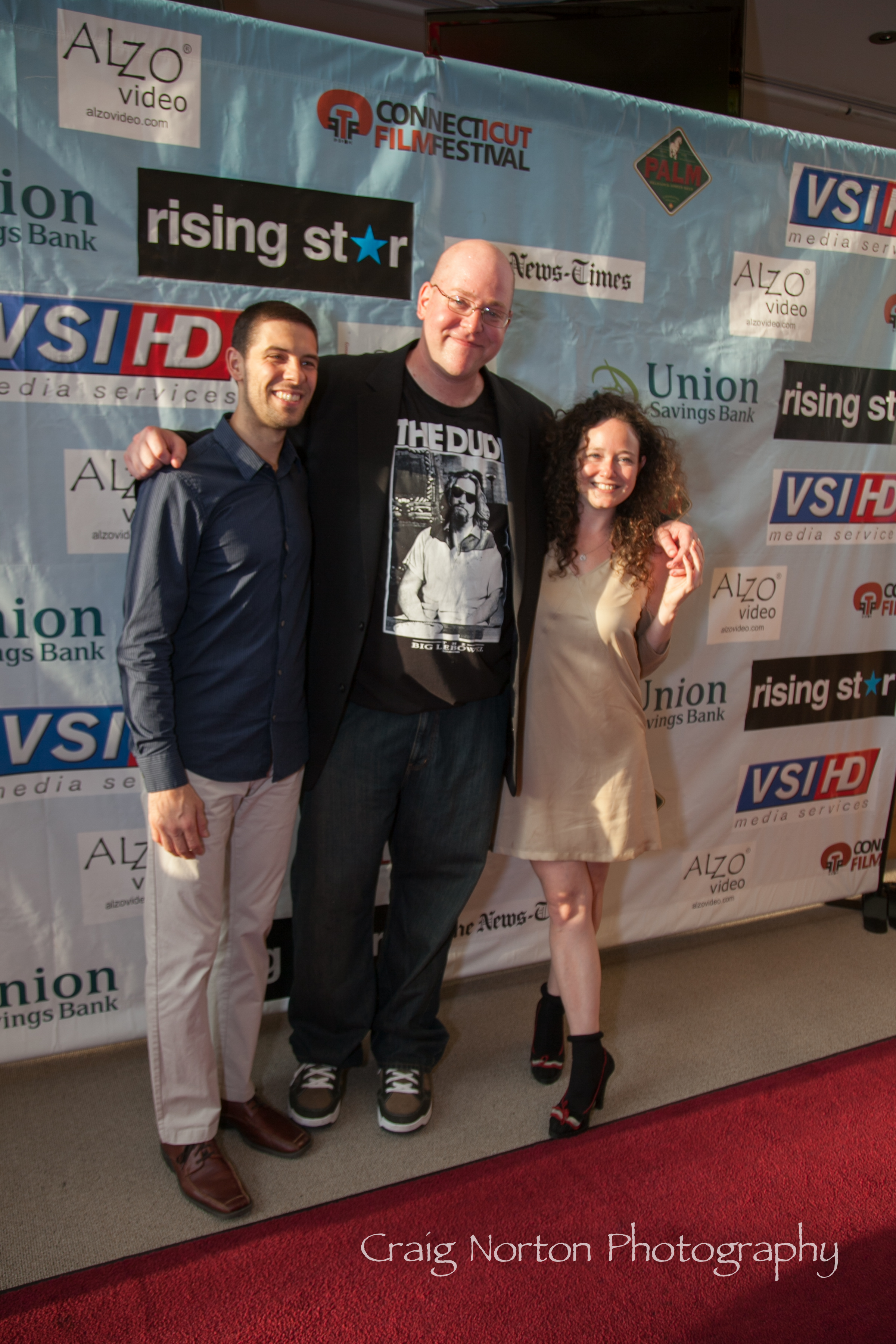 Marty Lang, Gary Ploski and Emily Morse at Rising Star Connecticut premiere, Connecticut Science Center