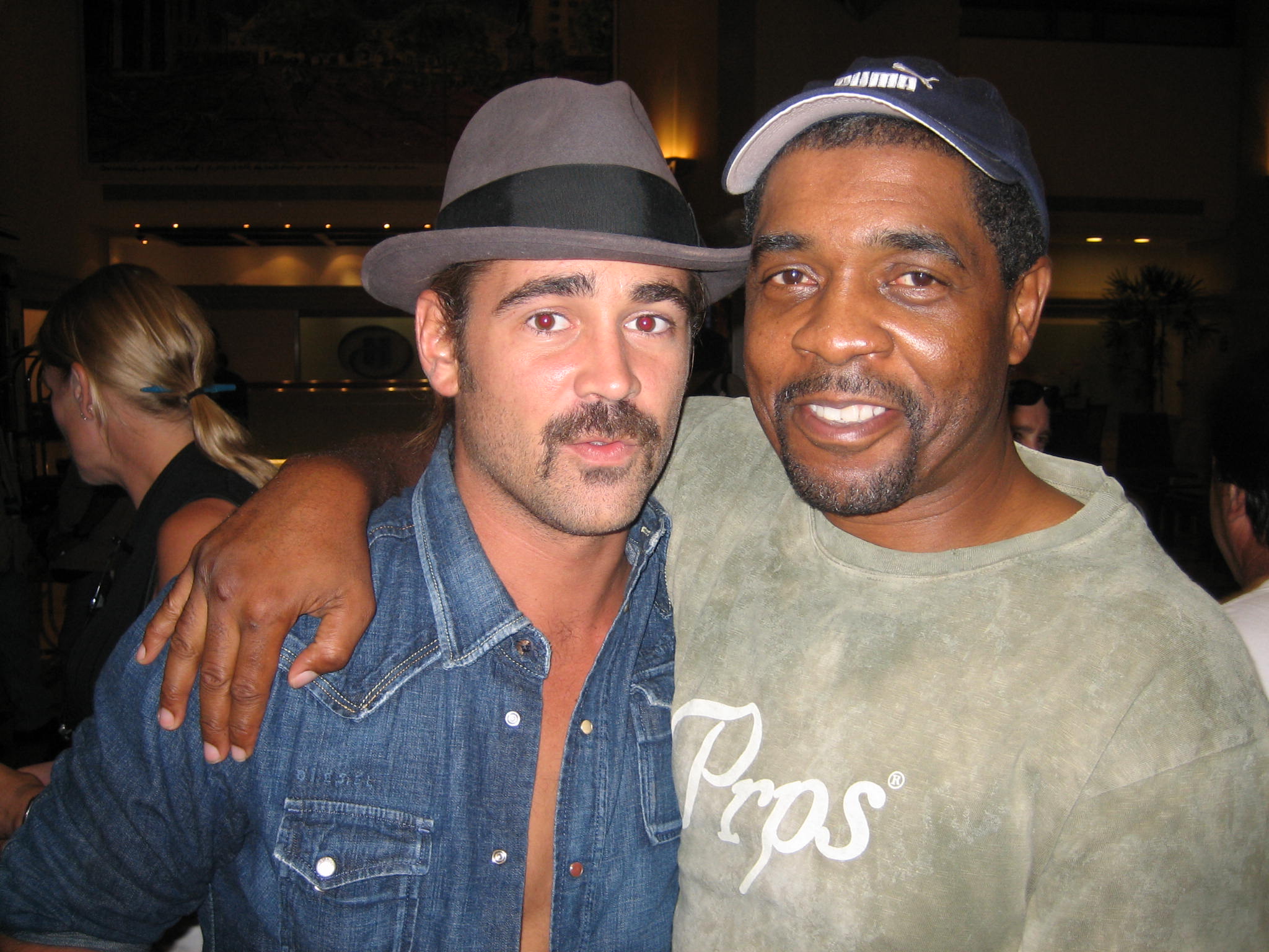 Colin Farrell and Ron Lang at the Delano Hotel in Miami.