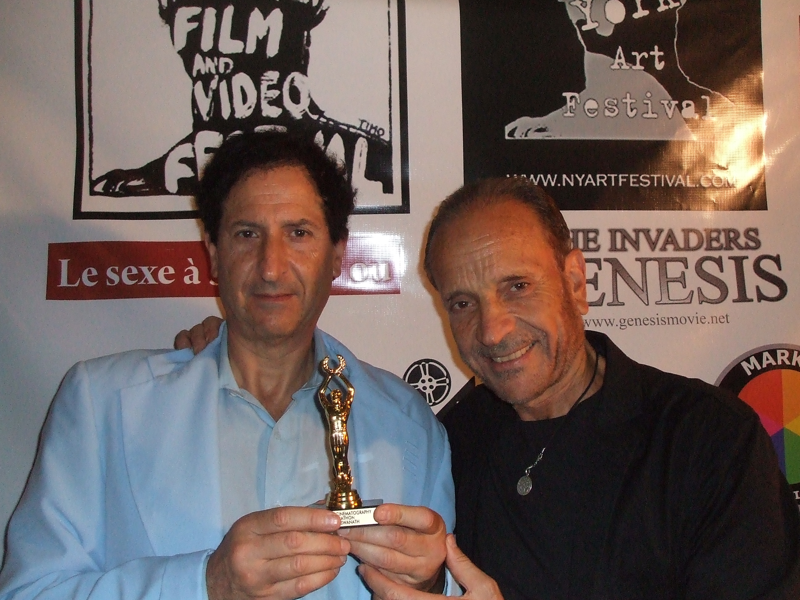 Jos Laniado and Claudio Laniado accepting award for best dance film 