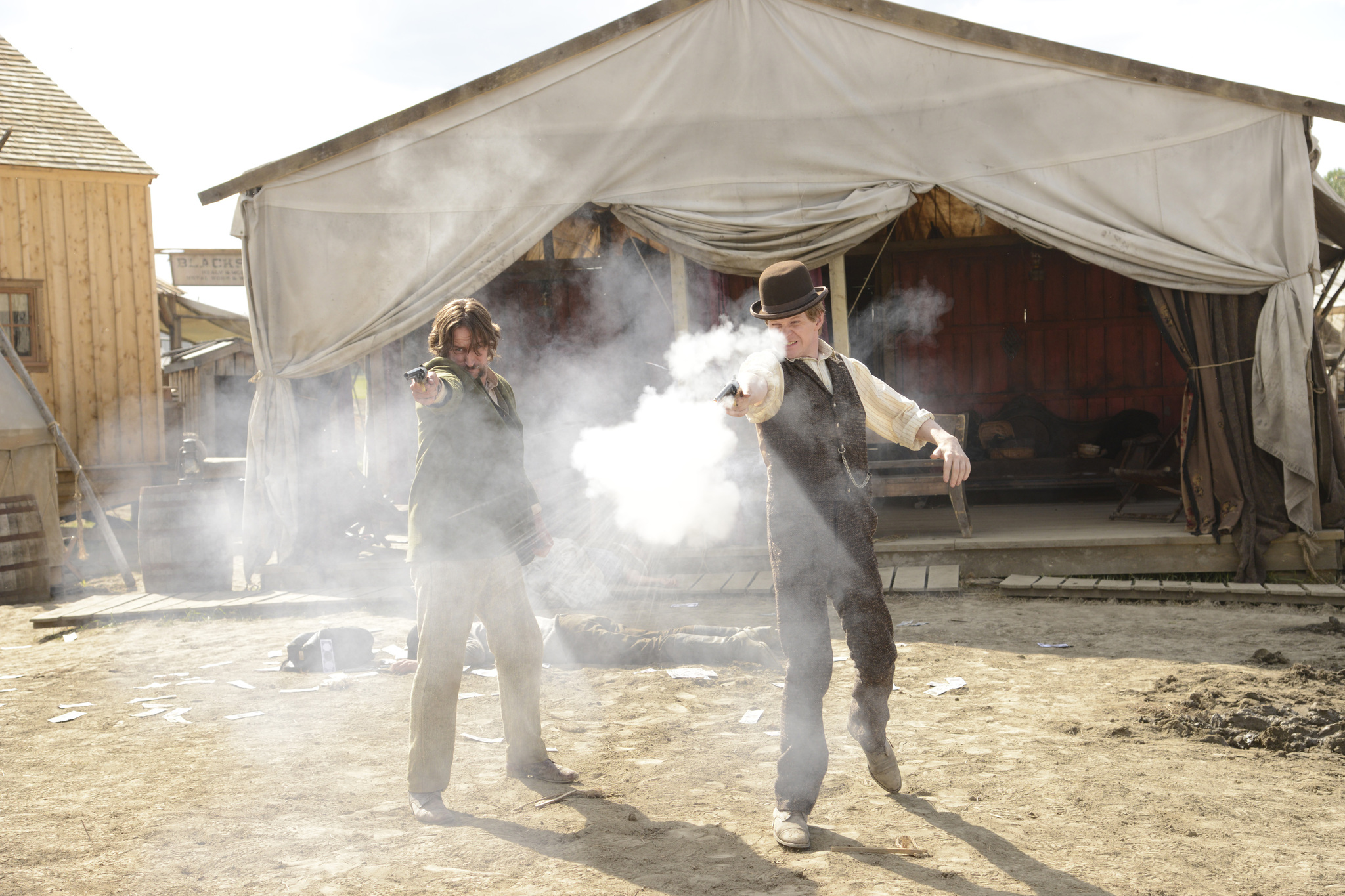 Still of Chris Large, Phil Burke and Ben Esler in Hell on Wheels (2011)