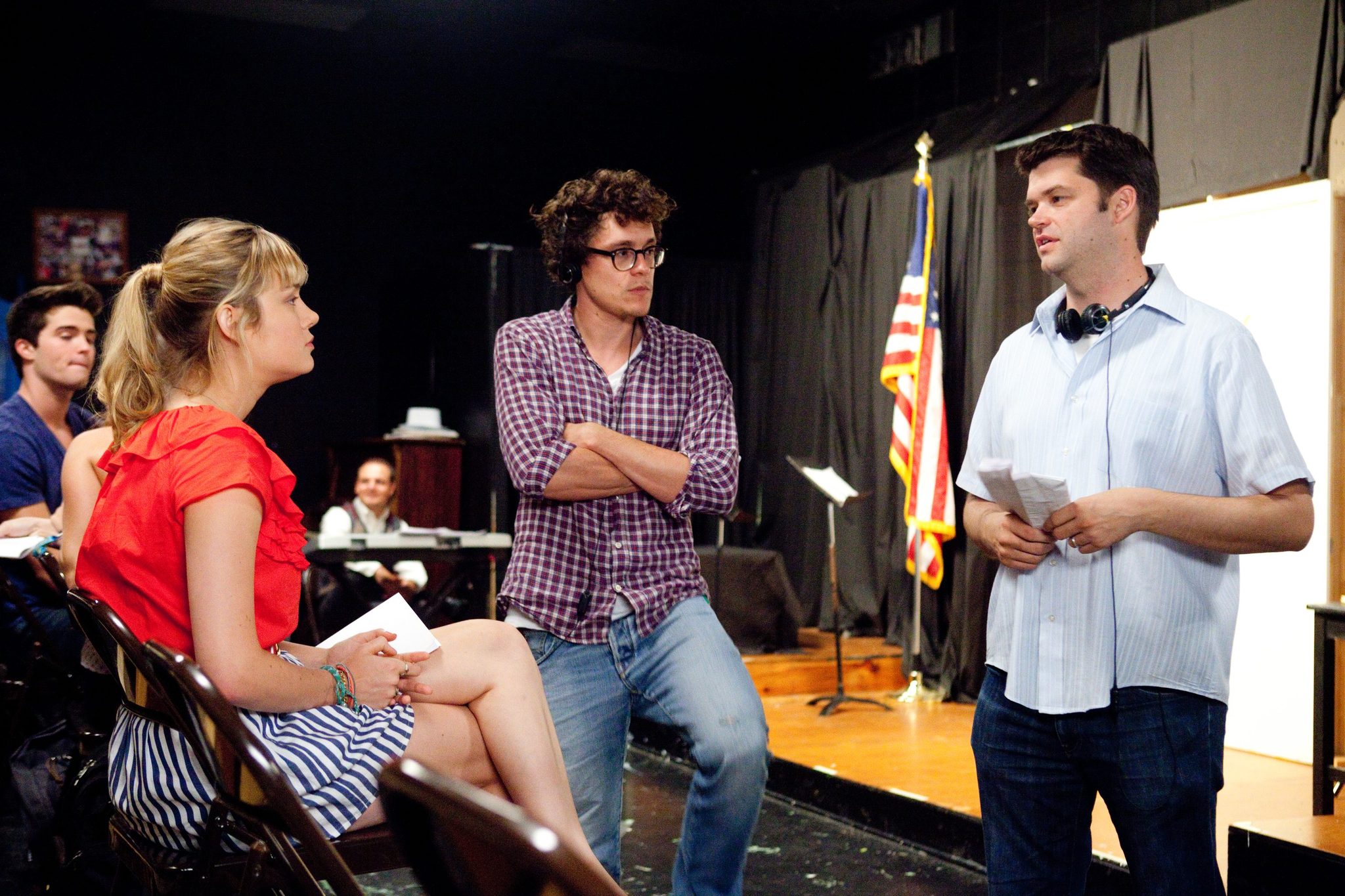 Still of Brie Larson, Phil Lord and Christopher Miller in Nevykeliai po priedanga (2012)