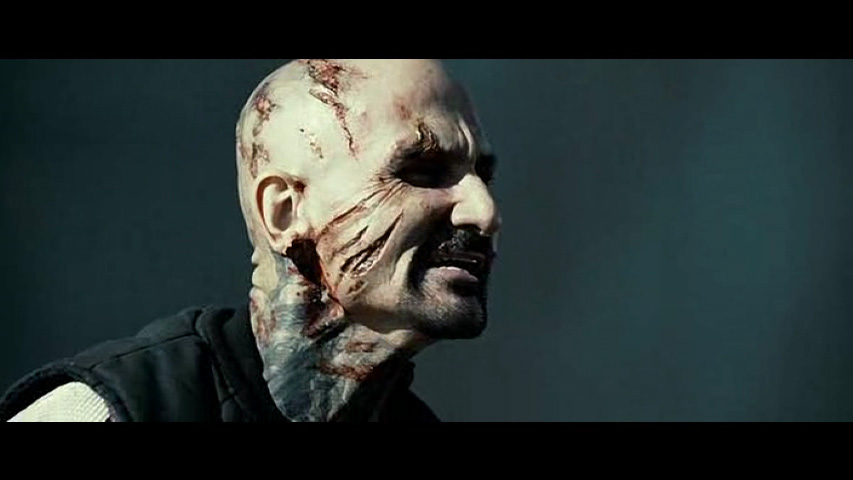 Emerging from the wreckage in his penultimate scene in Death Race (2008) as Hector Grimm.