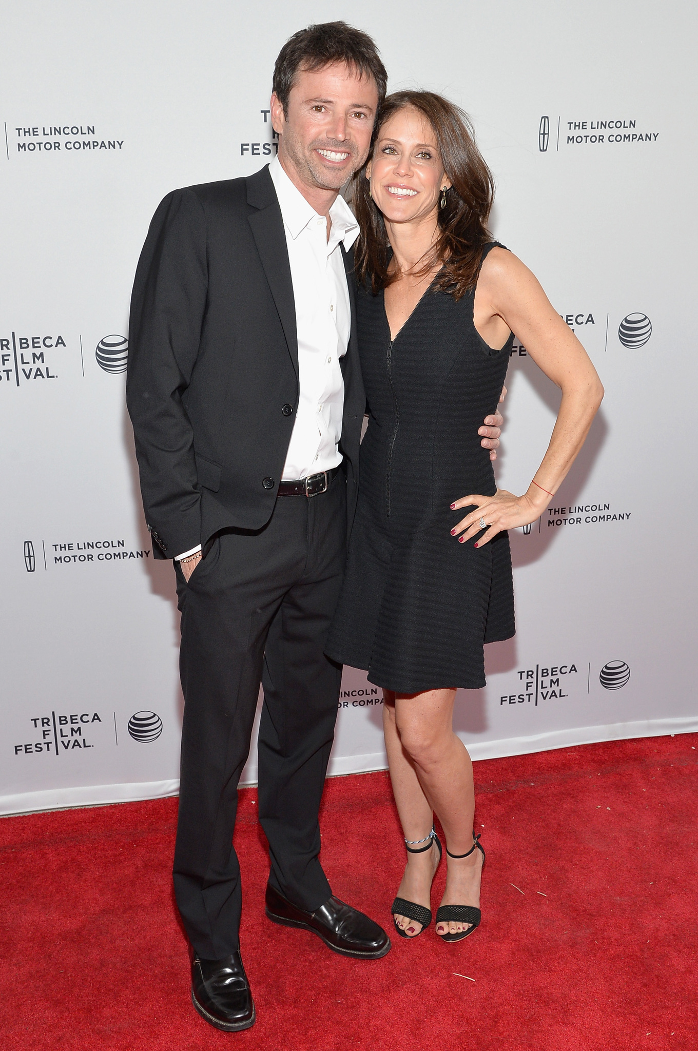 Actor David Lascher (L) and Jill London attend the 